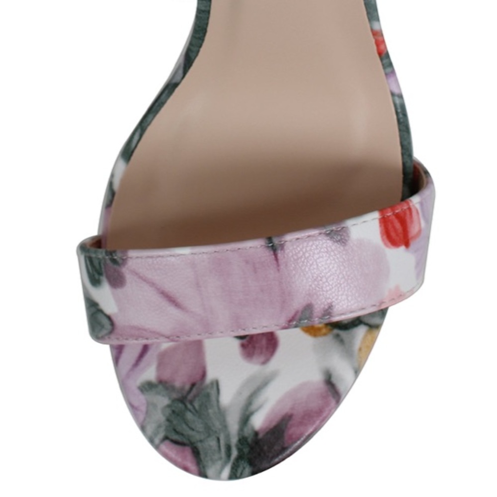 NIB Spring Floral Print Chunky Block Heel Sandal - Picture 4 of 6